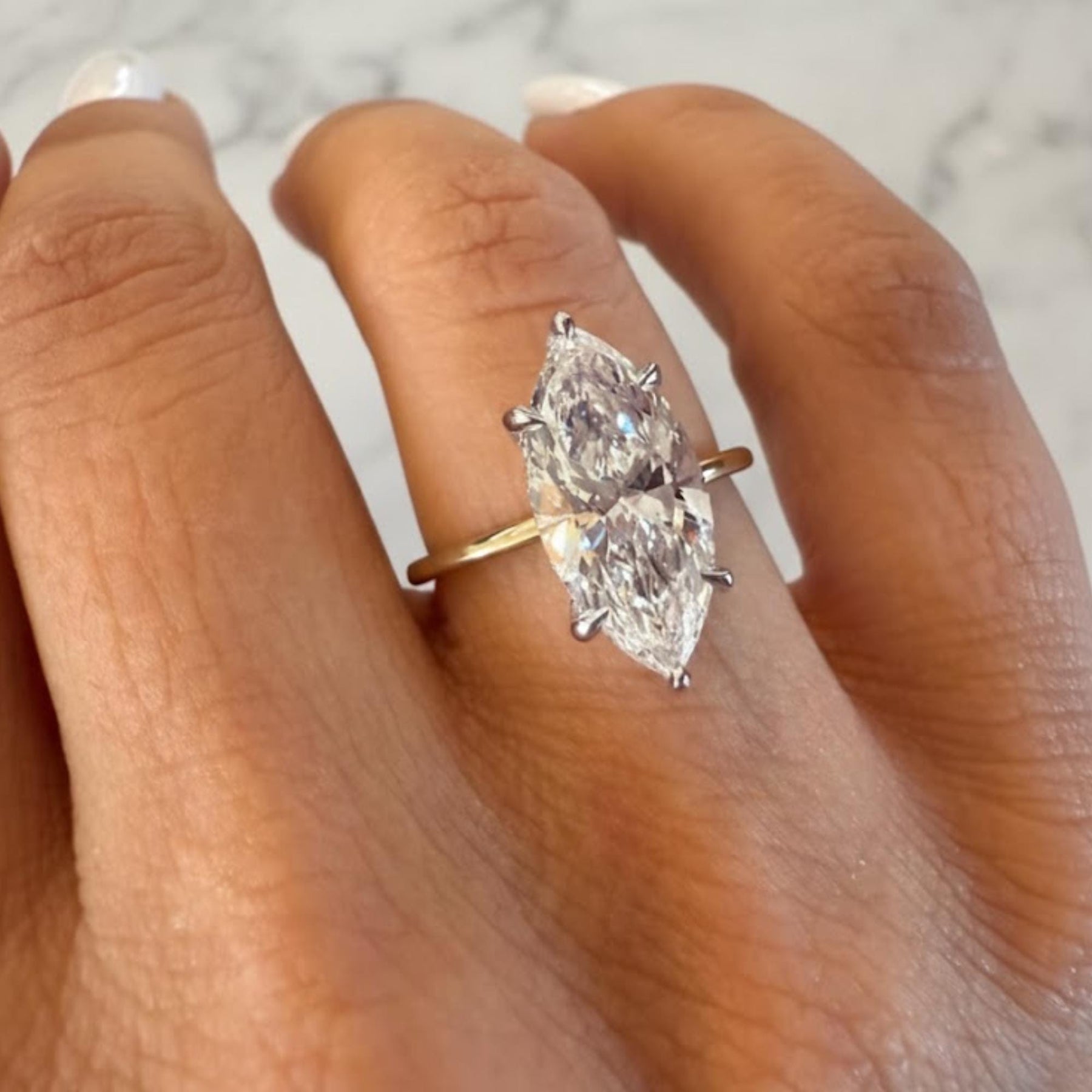 Marquise Lab Grown Diamond Ring , 3 CT F VS1 Diamond Engagement Ring , Lab Marquise Diamond Ring , Lab Diamond Ring , Marquise Ring