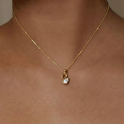 Lab Diamond Solitaire Engagement Pendant/ Pear Cut Lab Grown Diamond Bridesmaid Pendant/ 14K Gold Swan Diamond Pendant Gift For Her