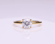Round Lab Grown Diamond Engagement Ring / IGI Certified 1.00 CT Man Made Diamond Ring / 14K Solid Gold Women's Wedding Ring