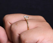 Round Lab Grown Diamond Engagement Ring / IGI Certified 1.00 CT Man Made Diamond Ring / 14K Solid Gold Women's Wedding Ring
