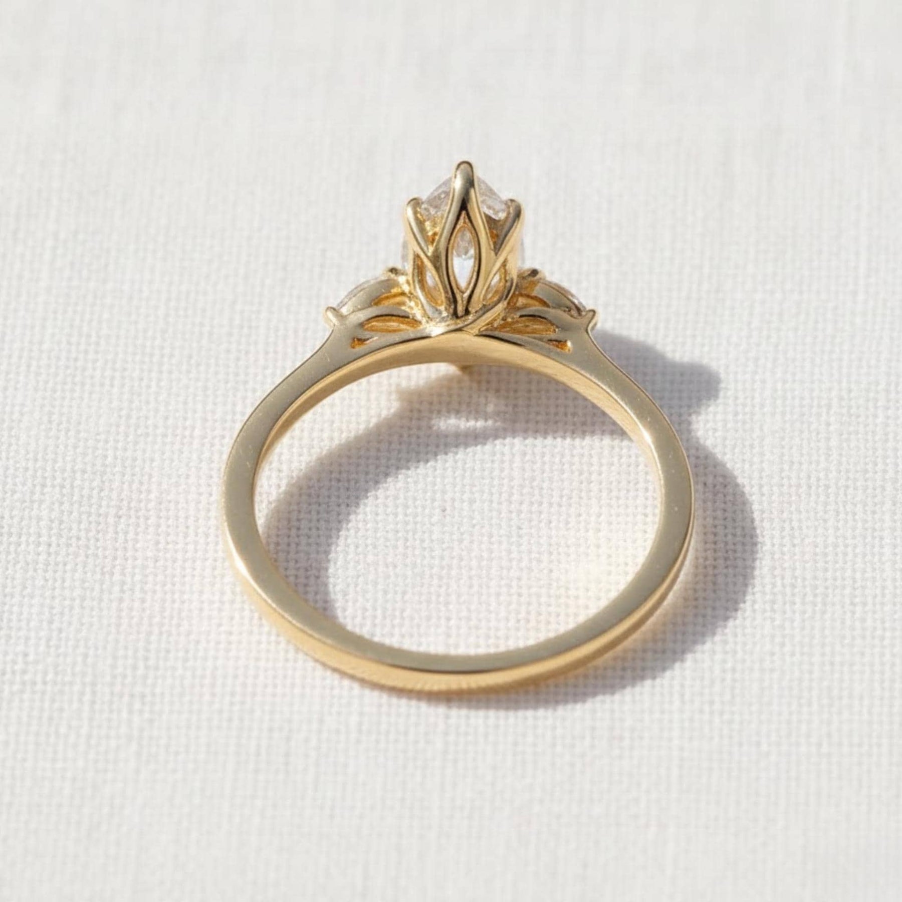 Marquise 3 Stone Engagement Ring Marquise Diamond Ring Real Lab Diamond Trilogy Ring White Rose Yellow Gold Ring Solid 10K 14K 18K Gold Ring