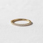 Diamond Eternity Ring/ Diamond Eternity Wedding Band/ 14k Gold Thin Diamond Wedding Band/ Micro Pave Thin Diamond Eternity Band in 14k Gold