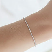 Round Cut Lab Grown Diamond Tennis Bracelet, 14K White Gold Bridal Wedding Bracelet, Conflict Free Diamond Bracelet Gift For Her