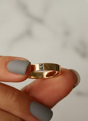 Round Cut Blue Topaz Diamond Wedding Band / Flush Set Two Stone Diamond Band / Conflict Free Diamond Anniversary Band / 14K Solid Gold Band