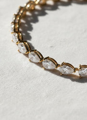 Pear Cut CVD Diamond Tennis Bracelet / Prong Set Eco Friendly Diamond Wedding Bracelet For Her / Lab Grown Diamond Bridal Bracelet