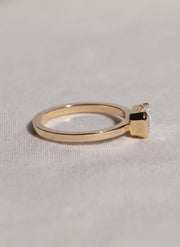 2 Carat Emerald Cut Lab Grown Diamond Engagement Ring | 14K Gold Half Bezel | IGI Certified