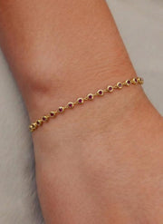 The Valentina Multi-Stone Bezel-Set Ruby Tennis Bracelet in 10K or 14K Solid Gold