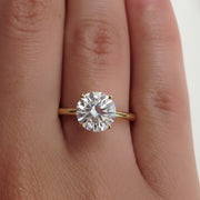 IGI CERTIFIED 2 Carat F Color VS1 Clarity Round Brilliant Ideal Cut Diamond Solitaire Engagement Ring Lab Grown CVD Diamond 14k Yellow Gold