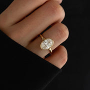 2 Carat Oval Lab Grown Diamond Solitaire Ring / Bezel Set Diamond Engagement Ring / 2ct Oval Split Shank Ring / Bezel Set Oval Diamond Ring