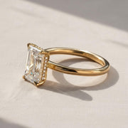 14K Gold Emerald Cut Lab Grown Diamond Engagement Ring – IGI Certified