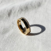 Diamond Ring, 14k Gold Half Eternity Diamond Wedding Band, Half Diamond Half Plain Band, Anniversary Gift Handmade Diamond Ring