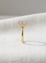 Princess Cut Lab Diamond Engagement Ring: Yellow Gold Solitaire