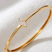 14K Gold Bangle: 0.70 Carat Marquise Lab Grown Diamond Bracelet