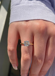 IGI CERTIFIED 2 Carat F Color VS1 Clarity Round Brilliant Ideal Cut Diamond Solitaire Engagement Ring Lab Grown CVD Diamond 14k Yellow Gold