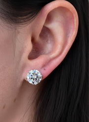 4 Carat Lab Grown Diamond Stud Earrings: F VS1, 14k Gold