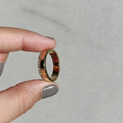 Diamond Ring, 14k Gold Half Eternity Diamond Wedding Band, Half Diamond Half Plain Band, Anniversary Gift Handmade Diamond Ring