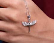 925 Sterling Silver Diamond St. Michael Necklace, Archangel Pendant, Guardian Angel