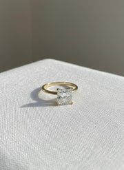 Princess Cut Lab Diamond Engagement Ring: Yellow Gold Solitaire