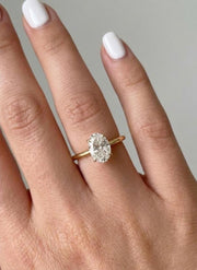 2.00 carat Oval solitaire diamond ring, IGI CERTIFIED Lab Grown Diamond, 14K Solid Gold Ring 1.5mm band