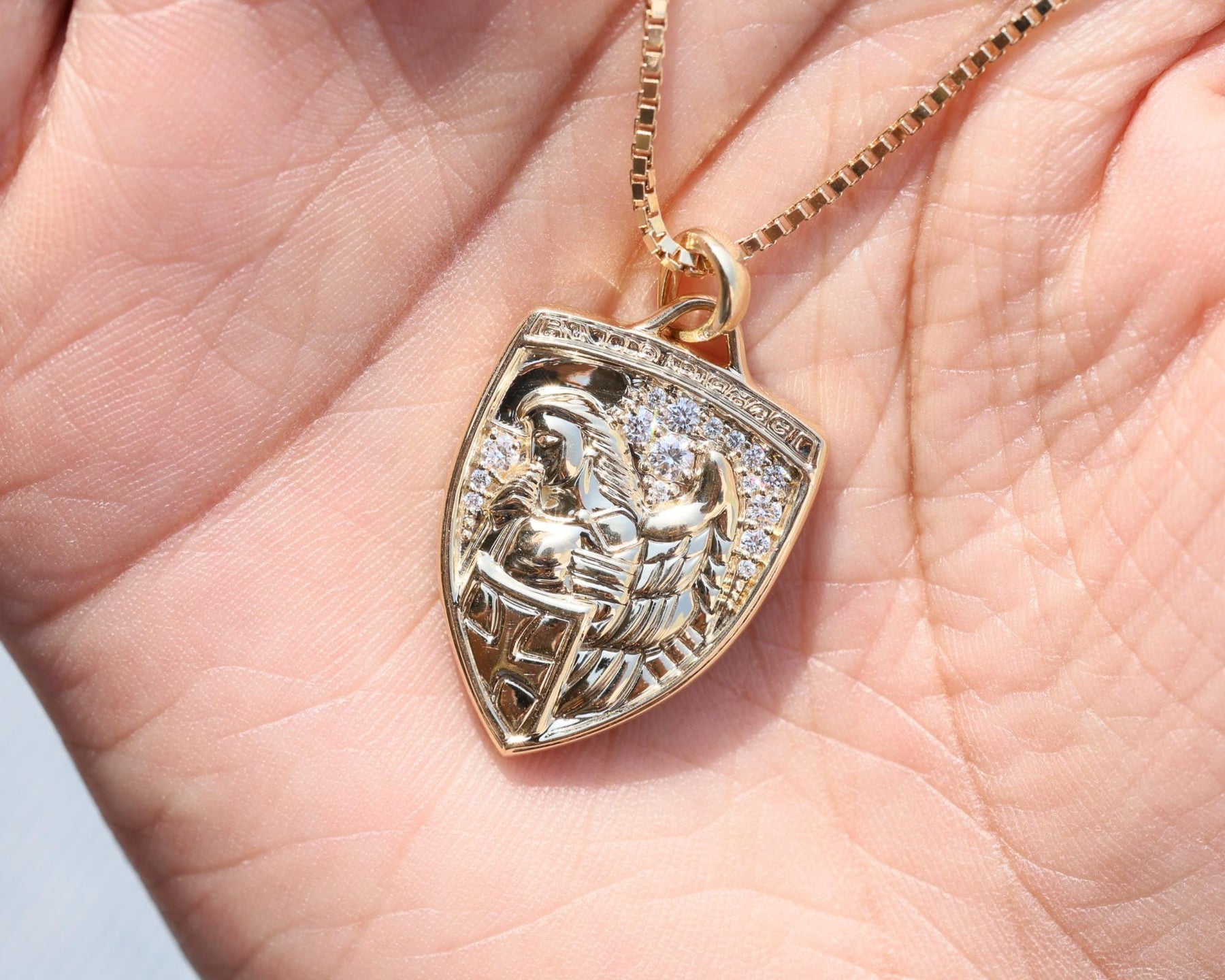St Michael Pendant, Archangel Michael Necklace 925 Sterling Silver for Protection Strength, Religious Jewelry Gift for Men & Women
