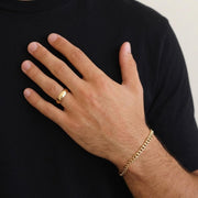 14K Yellow Gold Plated Domed Wedding Band | 5mm Gold Ring | Classic Dome Comfort Fit Wedding Band | Men and Women's Engraved Ring