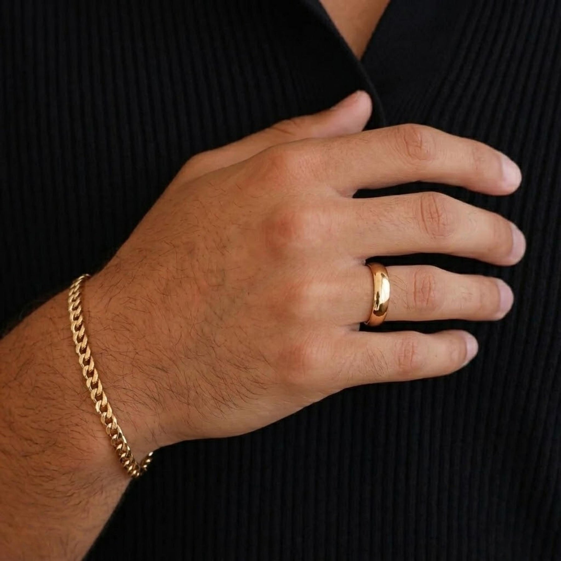 14K Yellow Gold Plated Domed Wedding Band | 5mm Gold Ring | Classic Dome Comfort Fit Wedding Band | Men and Women's Engraved Ring
