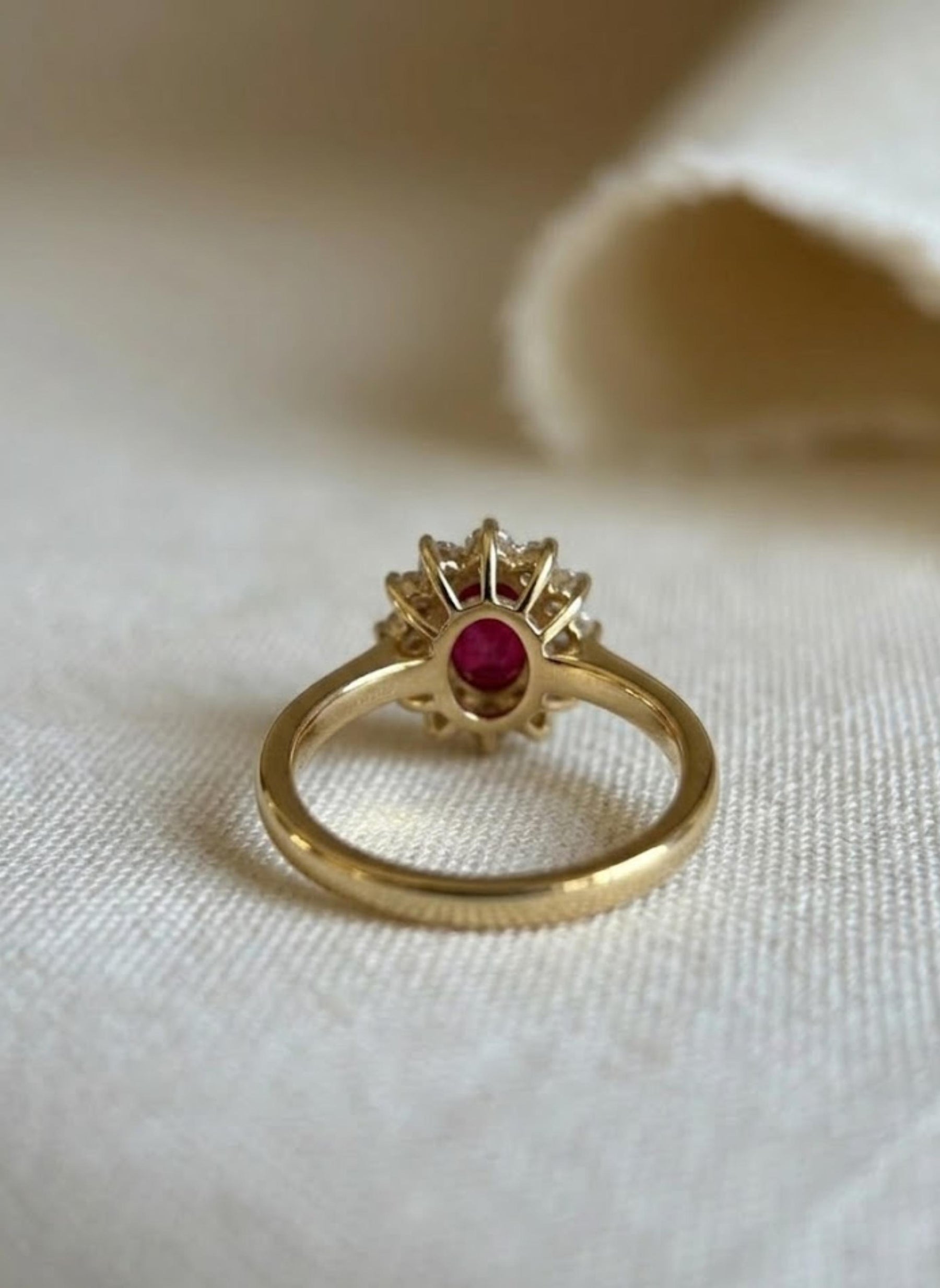 Royal Ruby Ring, Inspired by Princess Diana, comes with golden coin of Prince Charles and Princess Diana, Ruby and Diamond Ring