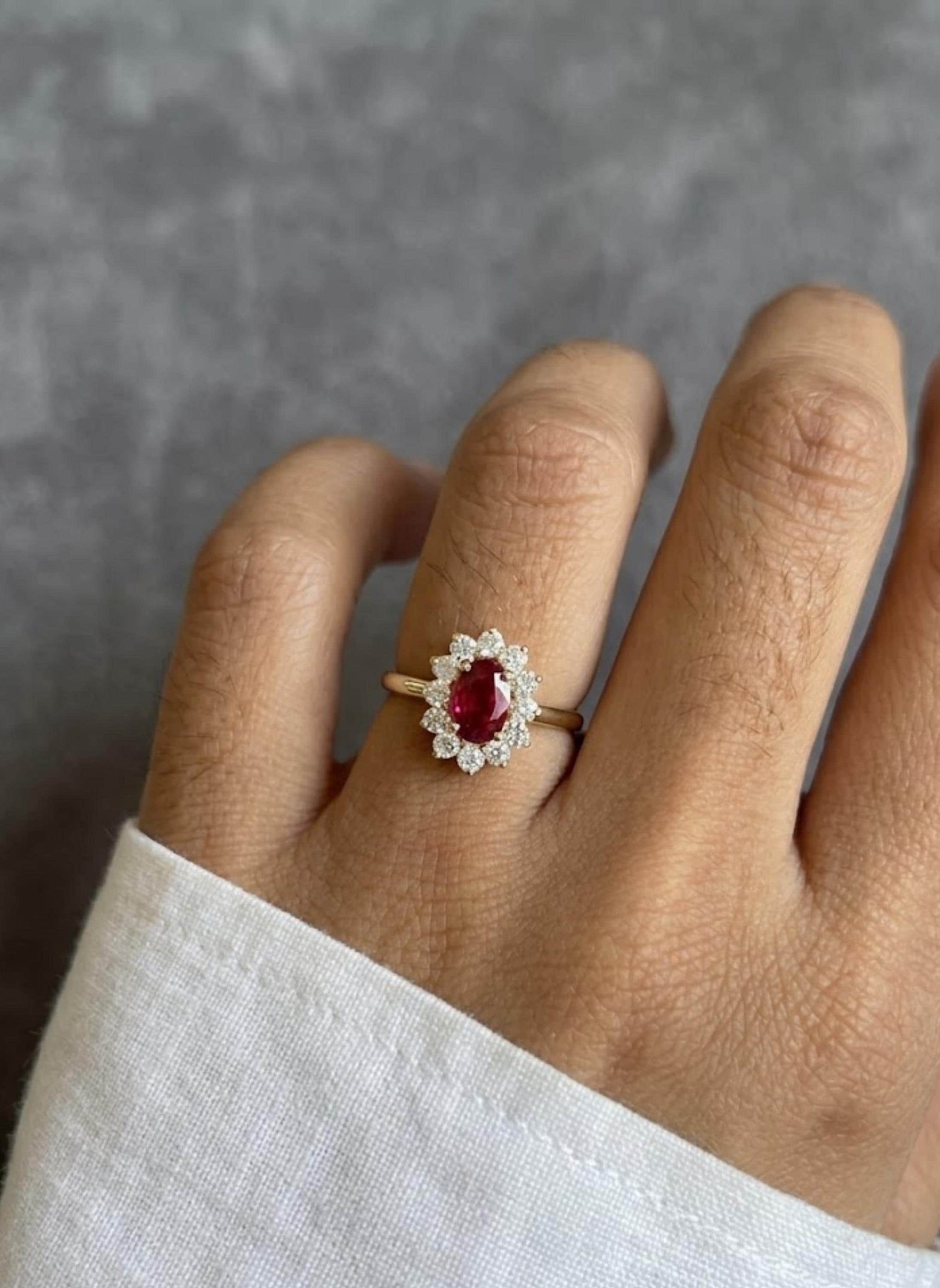Royal Ruby Ring, Inspired by Princess Diana, comes with golden coin of Prince Charles and Princess Diana, Ruby and Diamond Ring