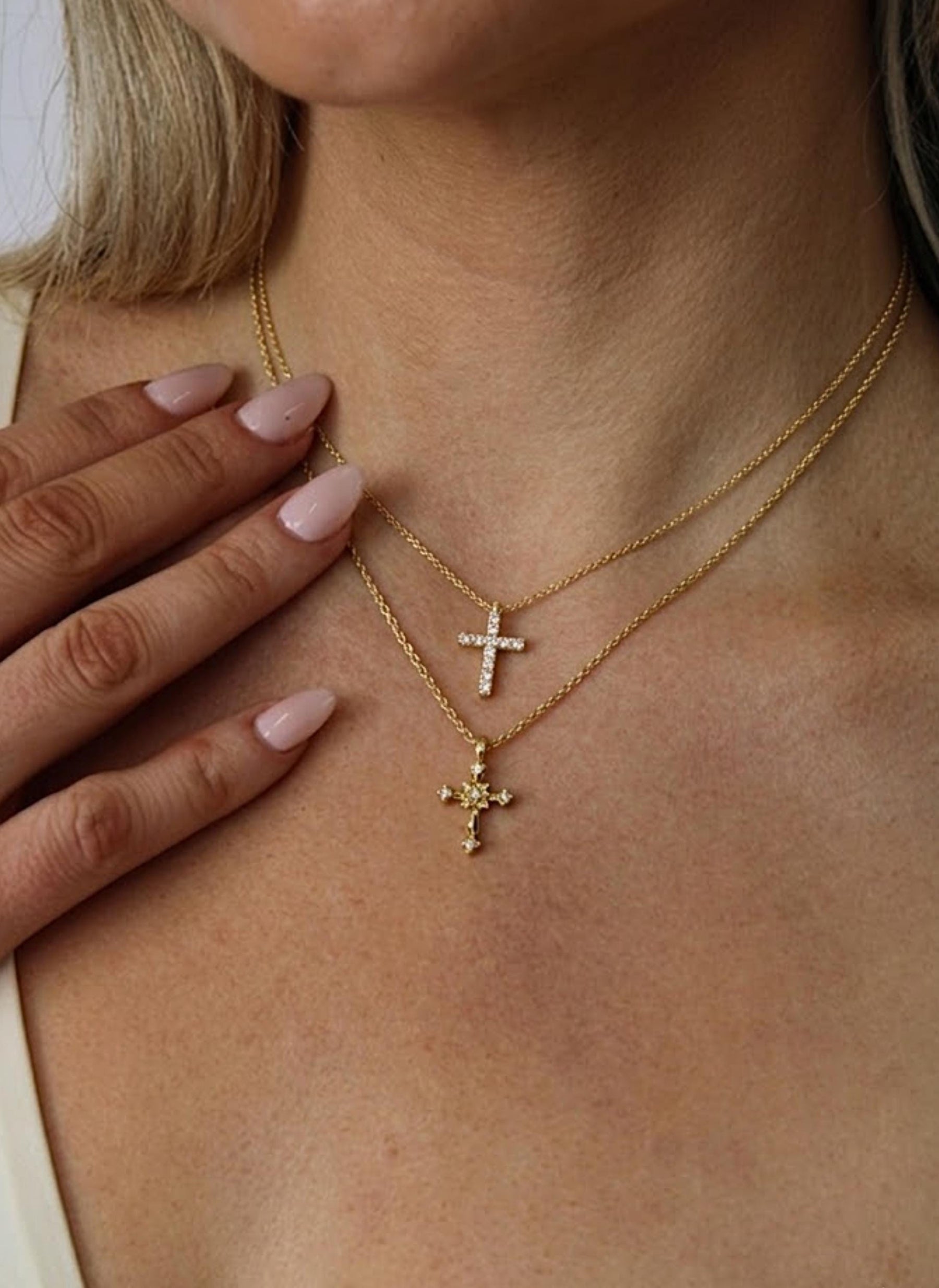 The Devotion Lab-Grown Diamond Cross Pendant Necklace in 10K or 14K Solid Gold