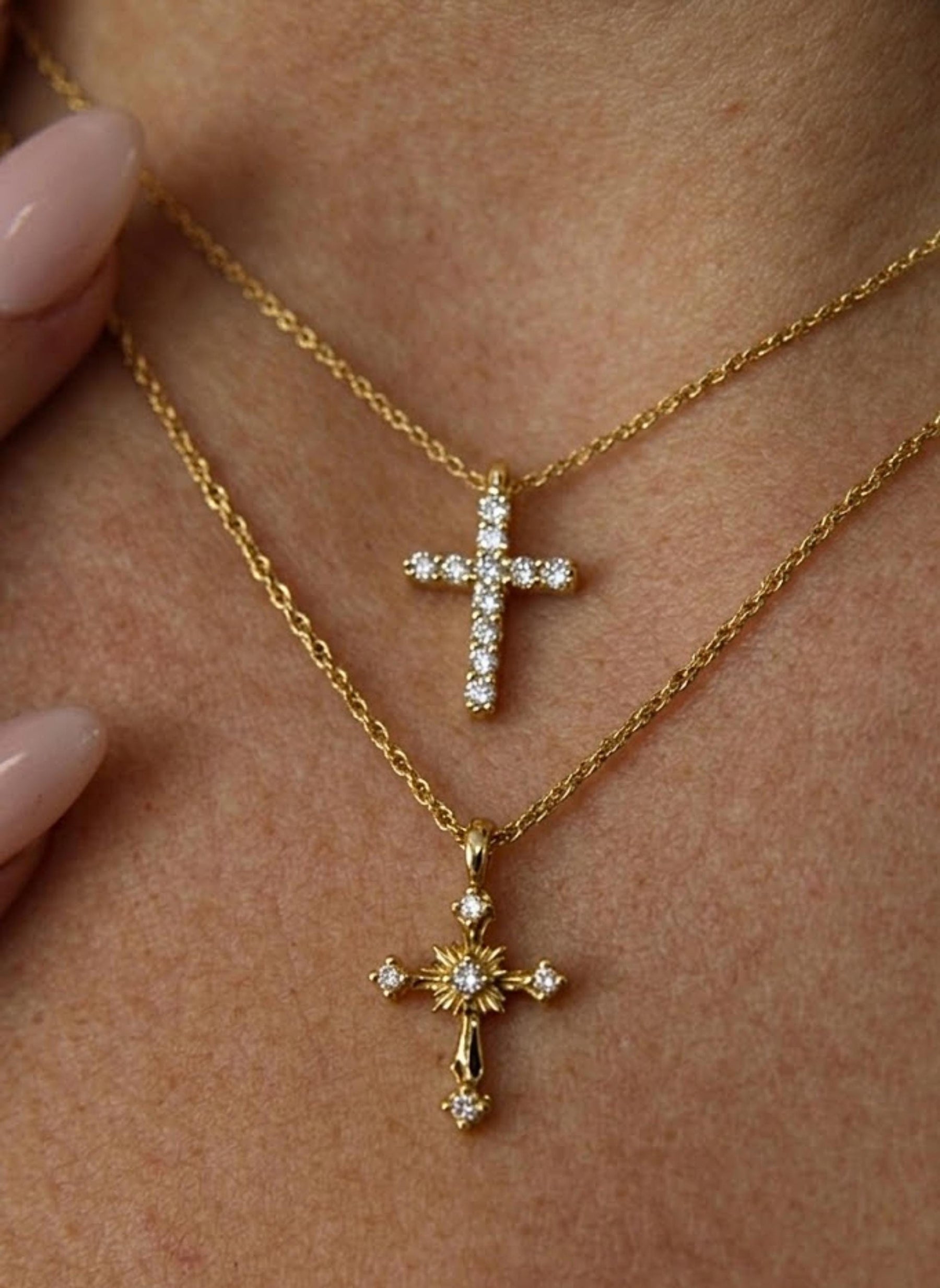 The Devotion Lab-Grown Diamond Cross Pendant Necklace in 10K or 14K Solid Gold