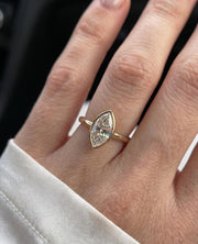 2 Carat Marquise Lab Diamond Engagement Ring | Bezel Set 14K Gold Ring | Anniversary Gift for Her | Mother's Day Gift Ring