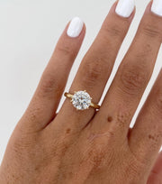 The Lucienne 2-Carat Round-Cut Lab-Grown Diamond Six-Prong Solitaire Engagement Ring in 10K or 14K Solid Gold