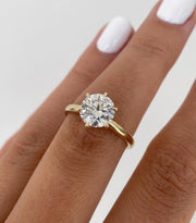 The Lucienne 2-Carat Round-Cut Lab-Grown Diamond Six-Prong Solitaire Engagement Ring in 10K or 14K Solid Gold