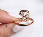 7.08 Carat Elongated Cushion F VS1 Lab Grown Diamond Bezel Set Ring / Delicate Engagement Ring / Elongated Diamond Art Deco Design