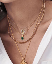 Round Lab Grown Diamond Pendant / 14K Solid Gold Pendant with Chain / F-VS1 Diamond Mom Necklace / Motherday Gift For Her