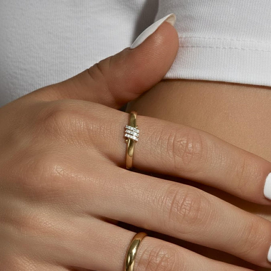 The Elowen Twisted Lab-Grown Diamond Wedding Ring in 10K or 14K Solid Gold
