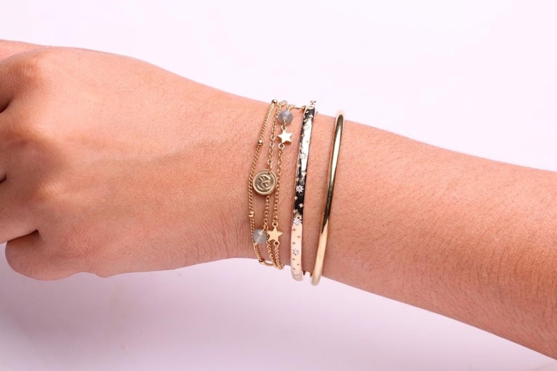 Starburst Bangle, Layering Diamond 14K Gold Starburst Bracelet, Real Gold Dome Bracelet Bangle, Stacking Bracelet, Gift for Mom